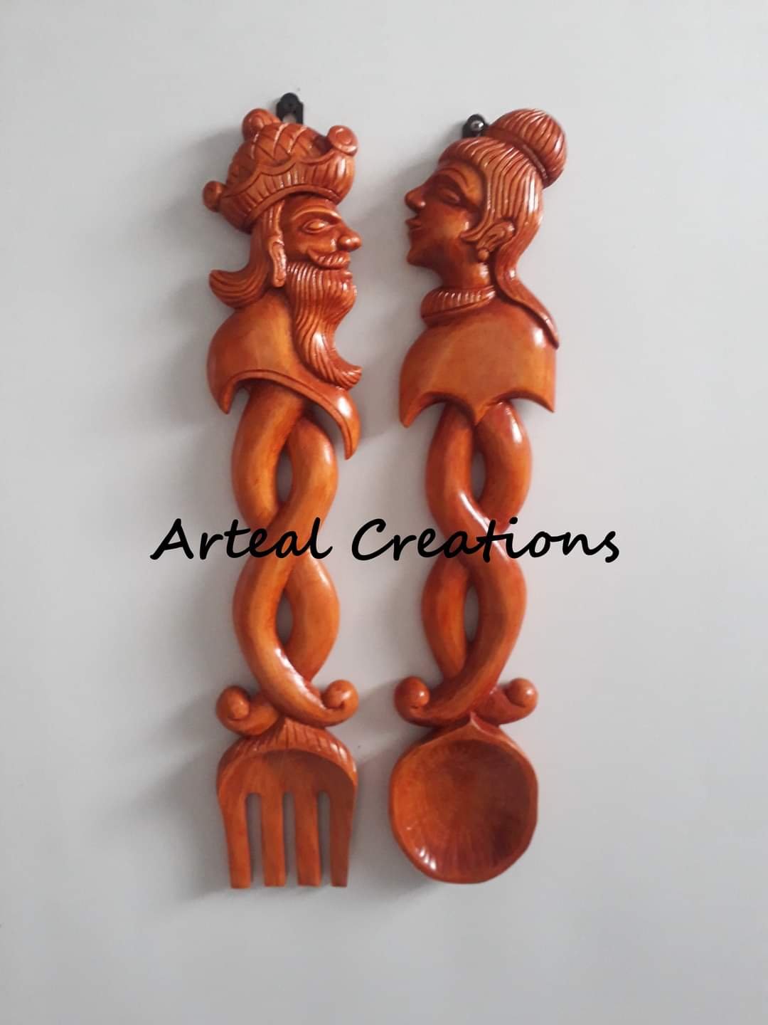 Wooden Fork and Spoon Wall Art