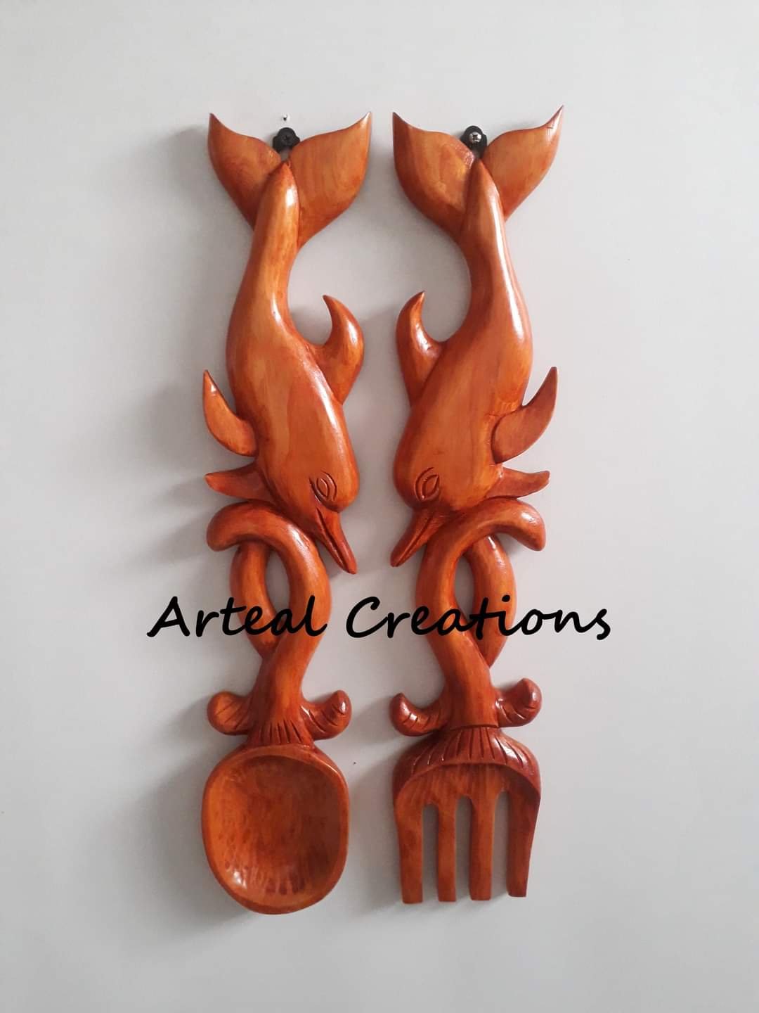 Wooden Fork and Spoon Wall Art