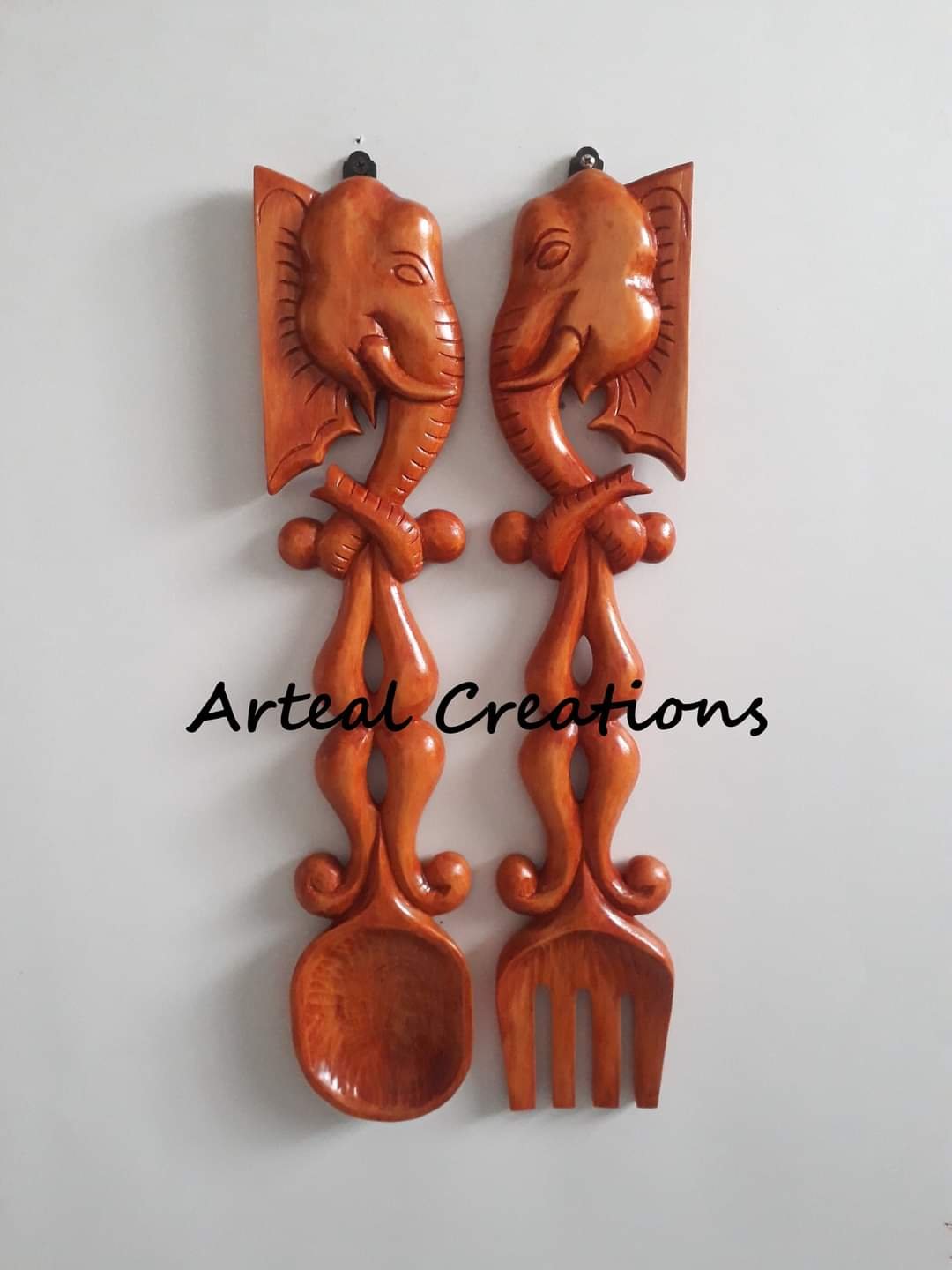 Wooden Fork and Spoon Wall Art